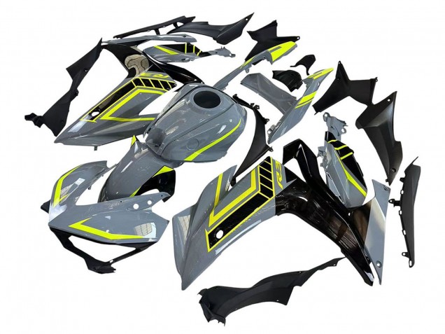 2015-2018 Nardo Grey Neon Yellow Black Yamaha YZF R3/R25 Motorcycle Fairings Canada