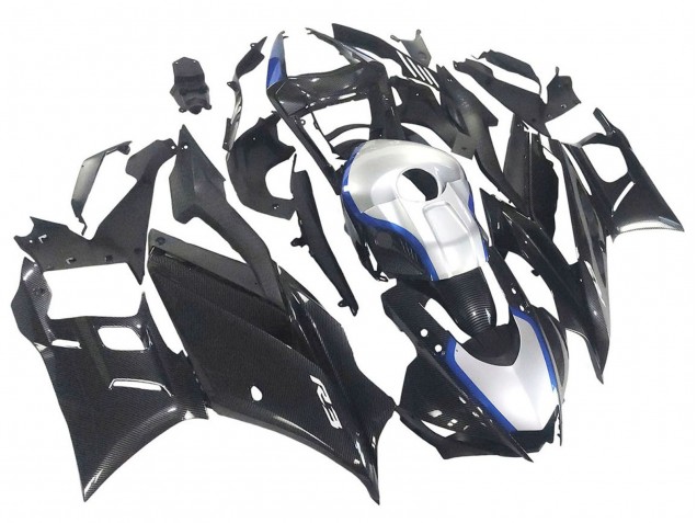 2022-2024 Black Carbon Fiber Style Silver Blue Yamaha YZF R3/R25 Motorcycle Fairings Canada