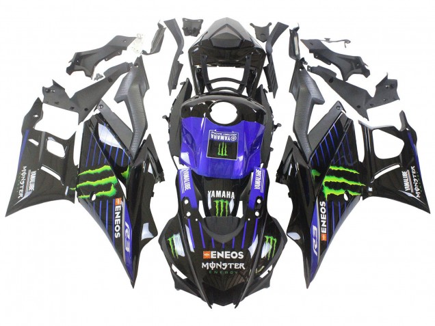 2022-2024 Blue Green Black Monster Yamalube ENEOS Yamaha YZF R3/R25 Motorcycle Fairings Canada