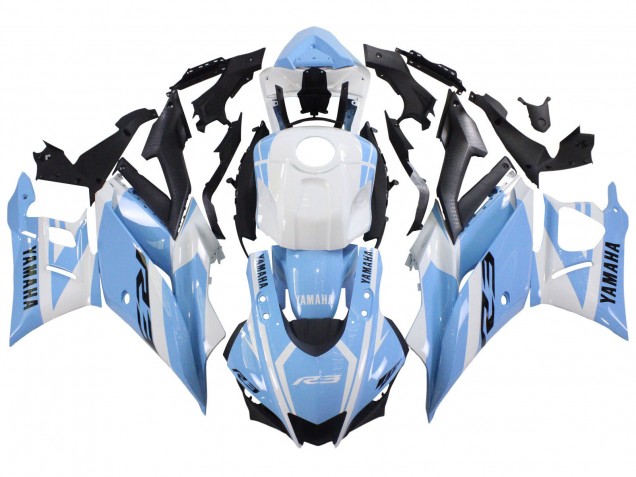 2022-2024 White Light Blue Yamaha YZF R3/R25 Motorcycle Fairings Canada
