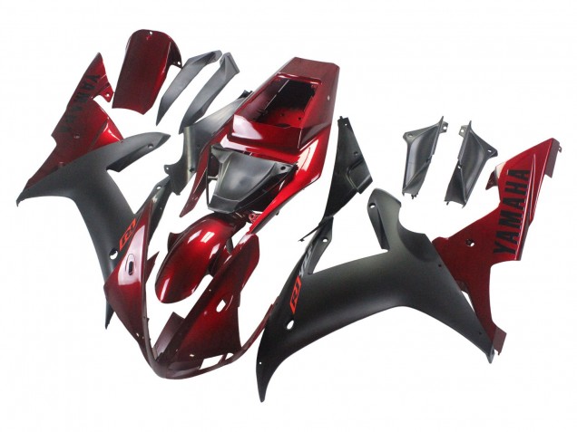 2002-2003 Red Matte Black Yamaha YZF 1000 R1 Motorcycle Fairing Kits Canada