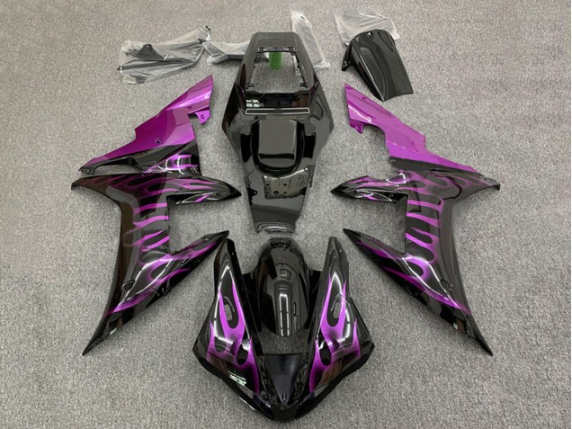 2002-2003 Glossy Black Purple Flame Yamaha YZF 1000 R1 Motorcycle Fairings Canada