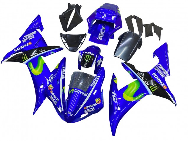 2002-2003 Blue Black Green MoviStar ENEOS Monster Yamaha YZF 1000 R1 Motorcycle Fairings Canada