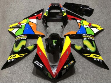 2002-2003 Glossy Black Red Yellow Green Movistar Semakin Didepan Yamaha YZF 1000 R1 Motorcycle Fairings Canada
