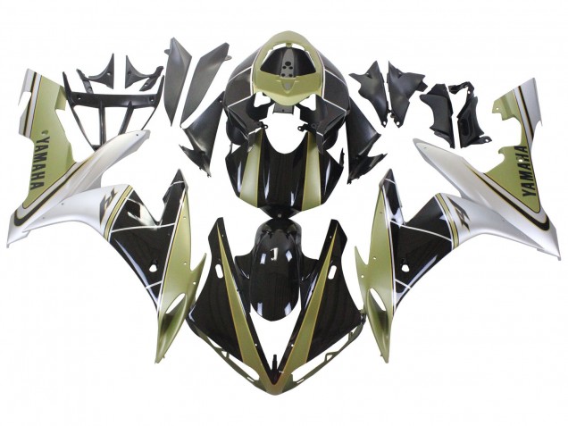 2004-2006 Light Gold White Glossy Black Yamaha YZF 1000 R1 Motorcycle Fairings Canada