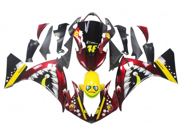 2009-2011 Red Yellow Black Shark 46 Yamaha YZF 1000 R1 Motorcycle Fairings Canada