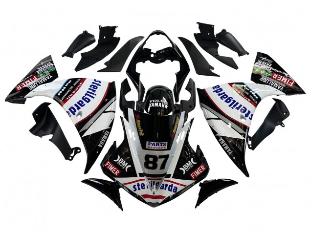 2009-2011 Glossy Black White Red Volvo Fimer Yamalube 87 Yamaha YZF 1000 R1 Motorcycle Fairings Canada