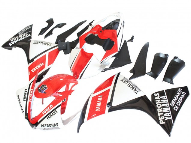 2012-2014 White Red Glossy Black Petronas Yamaha YZF 1000 R1 Motorcycle Fairings Canada