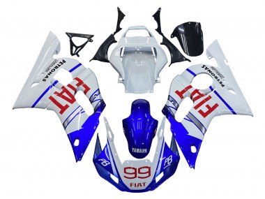 1998-2002 White Blue Red Fiat 99 Yamaha YZF 600 R6 Motorcycle Fairings Canada