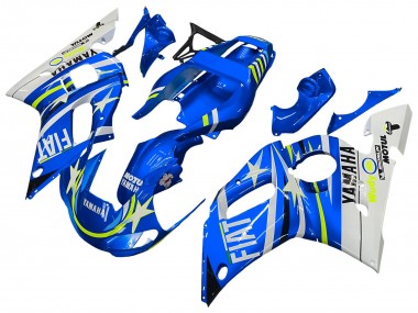 1998-2002 White Blue Neon Yellow Fiat Motul Michelin Yamaha YZF 600 R6 Motorcycle Fairings Canada