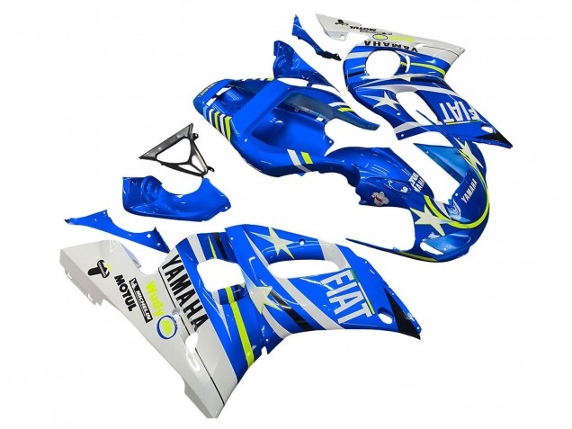 1998-2002 White Blue Neon Yellow Fiat Motul Michelin Yamaha YZF 600 R6 Motorcycle Fairings Canada