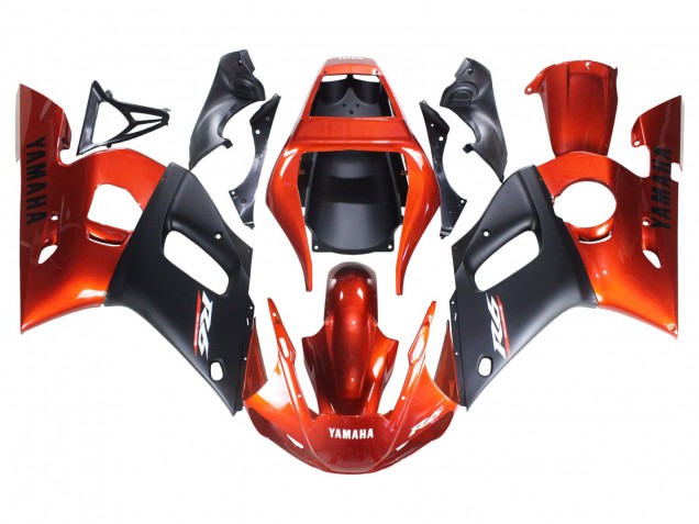 1998-2002 Orange Matte Black Yamaha YZF 600 R6 Motorcycle Fairings Canada