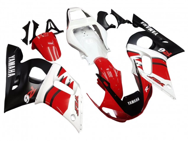 1998-2002 White Red Glossy Black Yamaha YZF 600 R6 Motorcycle Fairings Canada