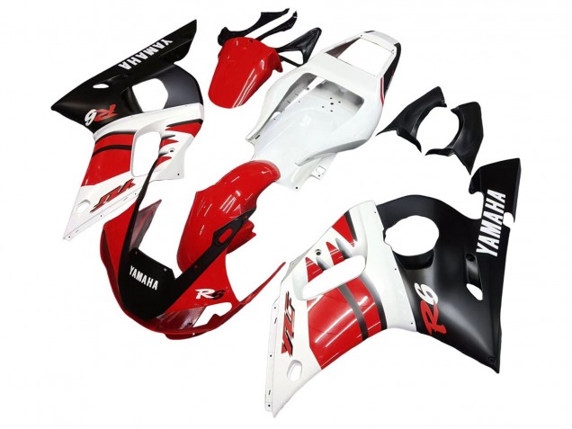 1998-2002 White Red Glossy Black Yamaha YZF 600 R6 Motorcycle Fairings Canada