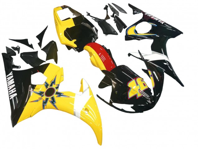2003-2004 Yellow Red Glossy Black 46 Yamaha YZF R6 Motorcycle Fairings Canada