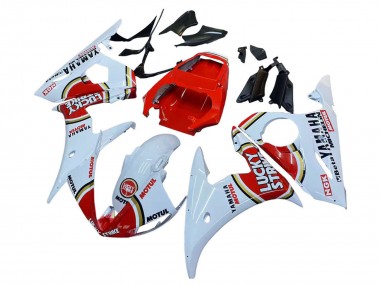 2003-2004 White Red Lucky Strike Motul Yamaha YZF R6 Motorcycle Fairings Canada
