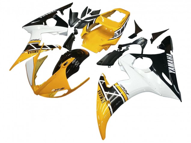 2006-2009 Yellow White Glossy Black Yamaha YZF R6S Motorcycle Fairings Canada