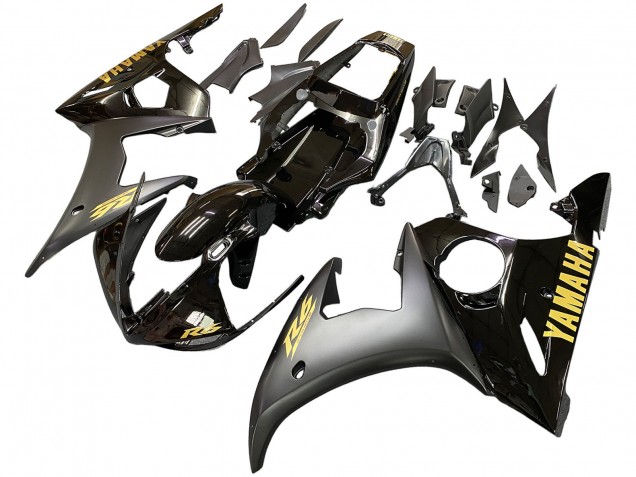 2003-2004 Glossy Black Matte Black Gold Decals Yamaha YZF R6 Motorcycle Fairings Canada