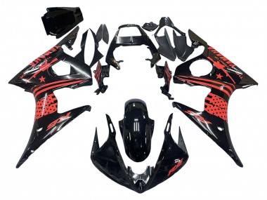 2003-2004 Glossy Black Red Yamaha YZF R6 Motorcycle Fairing Canada