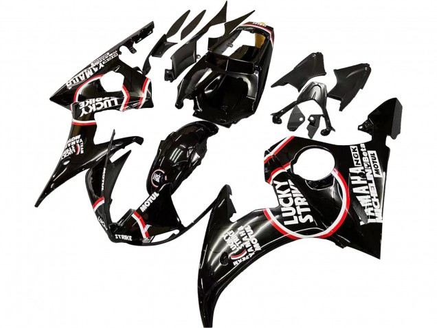 2003-2004 Glossy Black Red White Lucky Strike Motul Yamaha YZF R6 Motorcycle Fairings Canada