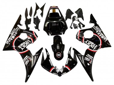 2003-2004 Glossy Black Red White Lucky Strike Motul Yamaha YZF R6 Motorcycle Fairings Canada