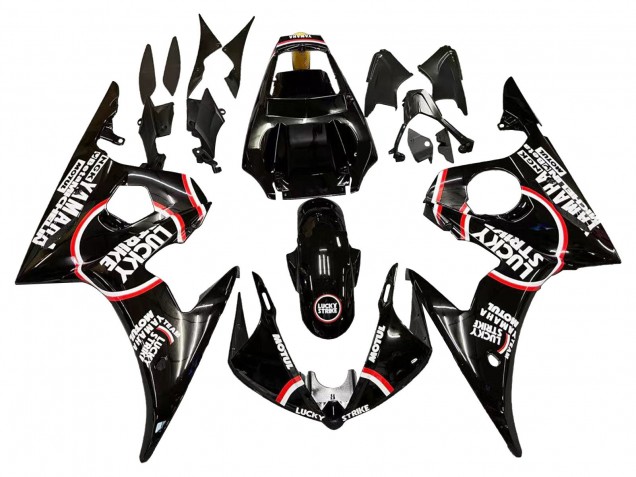 2003-2004 Glossy Black Red White Lucky Strike Motul Yamaha YZF R6 Motorcycle Fairings Canada