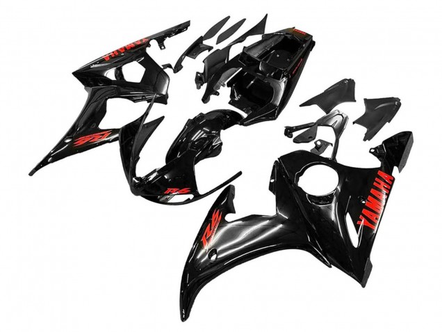2003-2004 Glossy Black Red Yamaha YZF R6 Motorcycle Fairings Canada