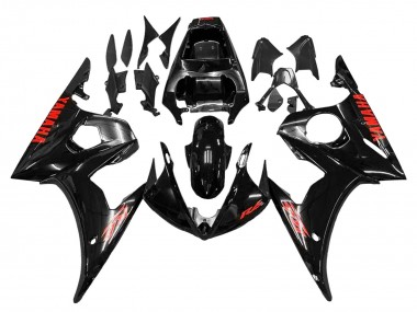 2003-2004 Glossy Black Red Yamaha YZF R6 Motorcycle Fairings Canada