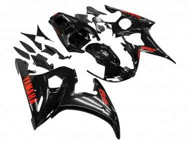 2006-2009 Glossy Black Red Yamaha YZF R6S Motorcycle Fairings Canada