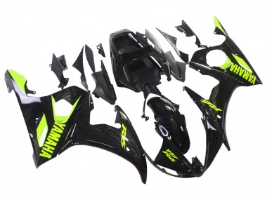 2003-2004 Glossy Black Neon Yellow Yamaha YZF R6 Motorcycle Fairings Canada