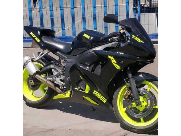 2003-2004 Glossy Black Neon Yellow Yamaha YZF R6 Motorcycle Fairings Canada