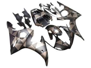2003-2004 Grey Matte Black Geometric Yamaha YZF R6 Motorcycle Fairings Canada