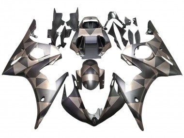 2003-2004 Grey Matte Black Geometric Yamaha YZF R6 Motorcycle Fairings Canada