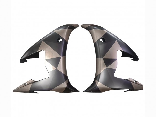 2006-2009 Grey Matte Black Geometric Yamaha YZF R6S Motorcycle Fairings Canada