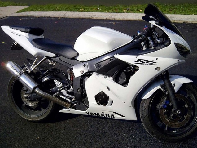 2006-2009 White Black Decals Yamaha YZF R6S Motorcycle Fairings Canada
