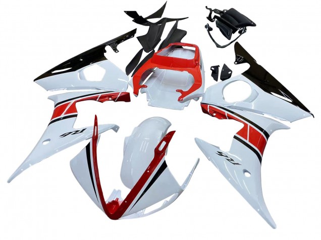 2006-2009 White Red Glossy Black Yamaha YZF R6S Motorcycle Fairings Canada