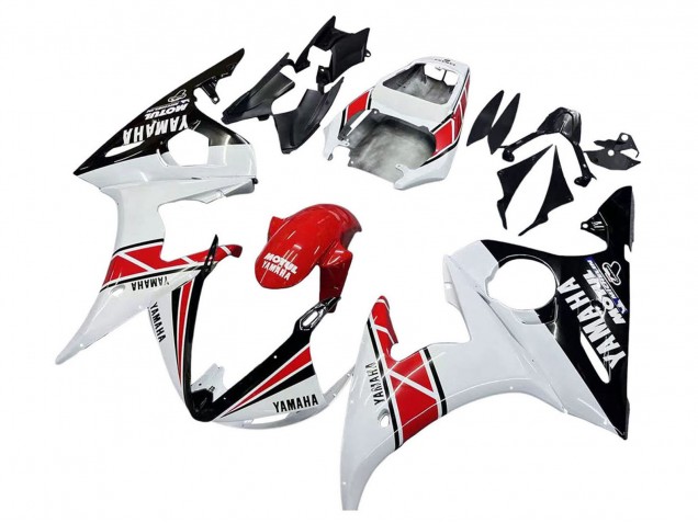 2003-2004 White Red Glossy Black Motul Yamaha YZF R6 Motorcycle Fairings Canada