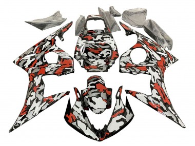 2006-2009 Black Red Grey Camouflage Yamaha YZF R6S Motorcycle Fairings Canada