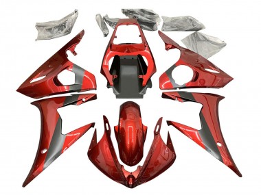 2003-2004 Red Matte Black Yamaha YZF R6 Motorcycle Fairing Canada
