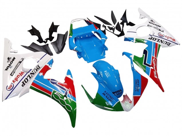 2005 Light Blue White Green Red Kastinee Dunlop Motul Yamaha YZF 600 R6 Motorcycle Fairings Canada