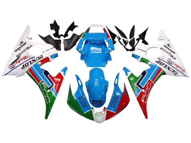 2005 Light Blue White Green Red Kastinee Dunlop Motul Yamaha YZF 600 R6 Motorcycle Fairings Canada