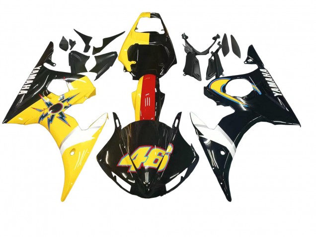 2005 Black Yellow Red 46 Yamaha YZF 600 R6 Motorcycle Fairings Canada