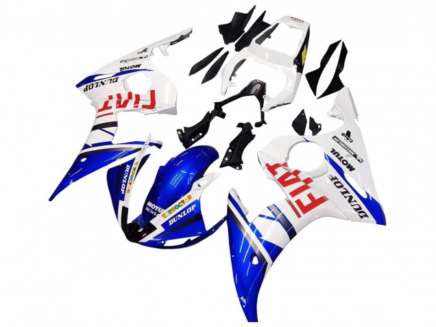 2005 White Blue Dunlop Fiat Motul Yamaha YZF 600 R6 Motorcycle Fairings Canada