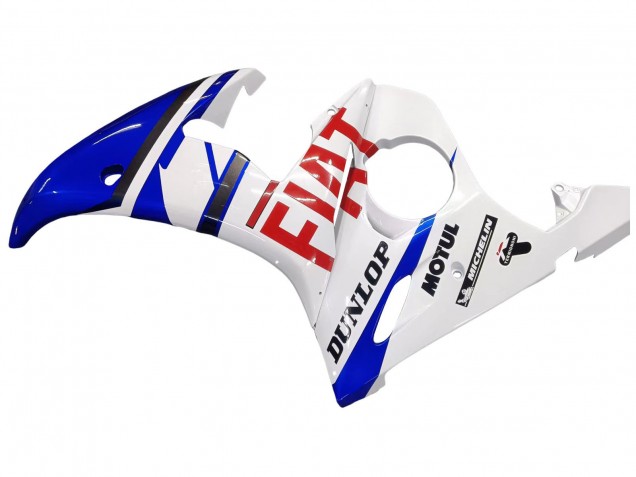 2005 White Blue Dunlop Fiat Motul Yamaha YZF 600 R6 Motorcycle Fairings Canada