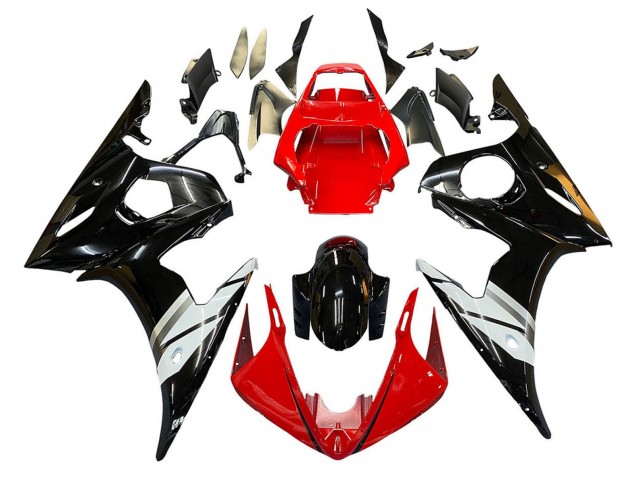 2005 Red White Glossy Black Yamaha YZF 600 R6 Motorcycle Fairings Canada