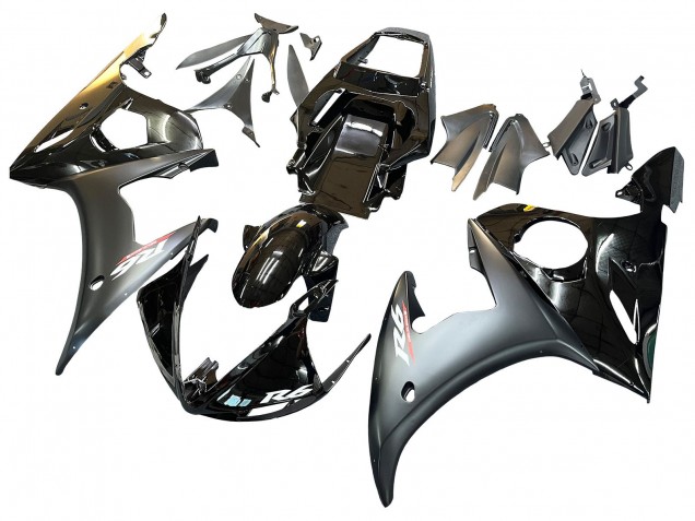 2005 Glossy Black Matte Black Gold Yamaha YZF 600 R6 Motorcycle Fairings Canada
