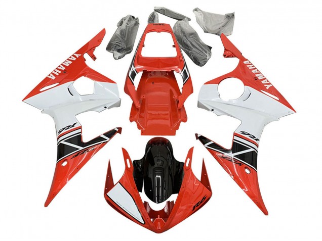 2005 White Red Glossy Black Yamaha YZF 600 R6 Motorcycle Fairings Canada
