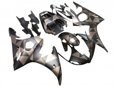2005 Matte Black Grey Geometric Yamaha YZF 600 R6 Motorcycle Fairings Canada