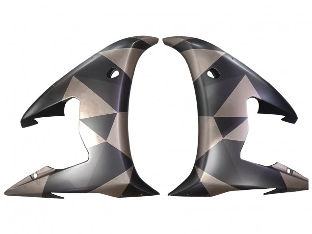 2005 Matte Black Grey Geometric Yamaha YZF 600 R6 Motorcycle Fairings Canada