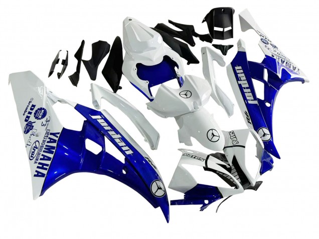 2006-2007 White Blue Jordan Yamaha YZF 600 R6 Motorcycle Fairings Canada